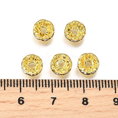 Brass Grade A Crystal Rhinestone Spacer Beads RB-A006-7MM-G-1