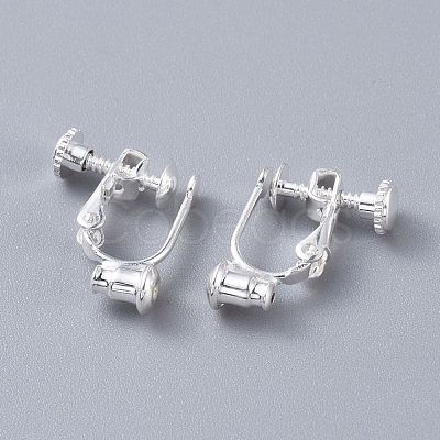 Brass Screw Clip-on Earring Converters Findings KK-F785-04S-1