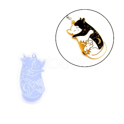 Valentine's Day Cat DIY Silicone Pendant Molds PW-WG35006-05-1