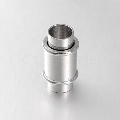 Tarnish Resistant Column 304 Stainless Steel Magnetic Clasps with Glue-in Ends STAS-N057-24-1