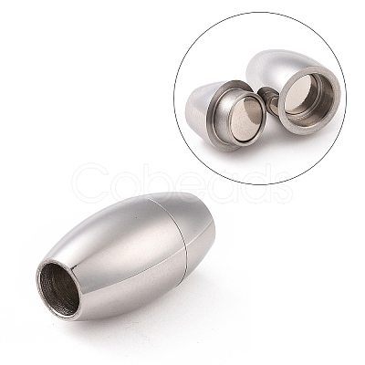 Tarnish Resistant 304 Stainless Steel Magnetic Clasps with Glue-in Ends STAS-E006-9-1