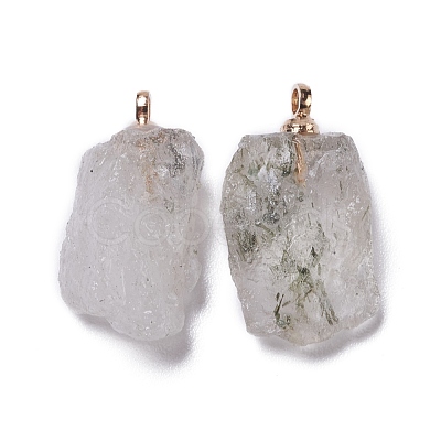 Natural Tourmalinated Quartz/Black Rutilated Quartz Pendants G-B021-06-1