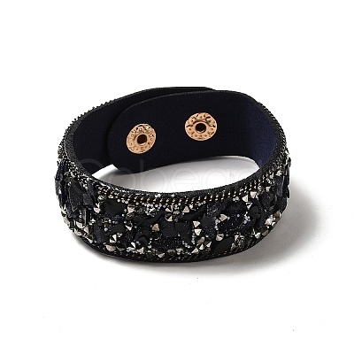 Faux Suede Snap Cord Bracelet LS-BJEW-F428-15-1