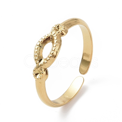 304 Stainless Steel Open Cuff Ring Finding RJEW-C046-06G-1