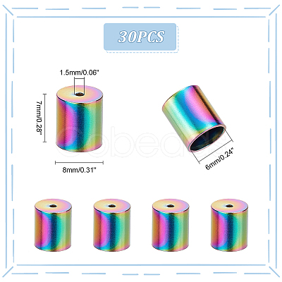 Unicraftale 30PCS Ion Plating(IP) 304 Stainless Steel Cord Ends STAS-UN0049-15-1