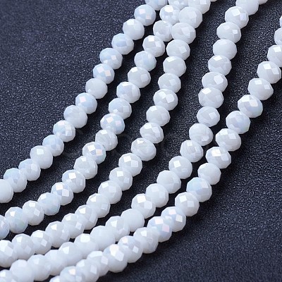 Electroplate Glass Beads Strands EGLA-A034-P6mm-B18-1