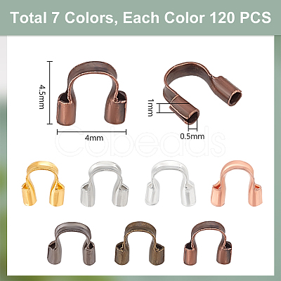840Pcs 7 Color Brass Wire Guardians KK-PH0010-09-1