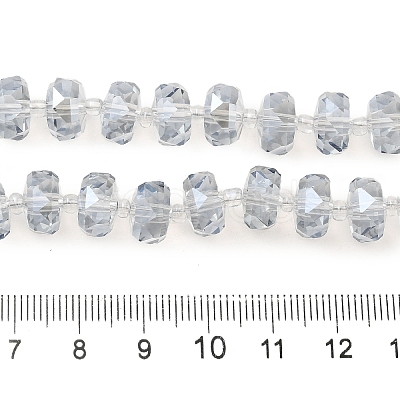 Transparent Electroplate Glass Beads Strands X-EGLA-P062-01A-PL01-1
