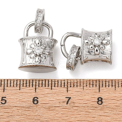 Brass Micro Pave Cubic Zirconia Pendants KK-A279-23P-1