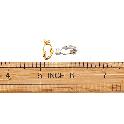 Brass Clip on Earring Converter KK-TA0007-43-1