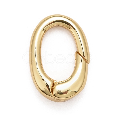 Rack Plating Brass Spring Gate Rings KK-M229-63G-1