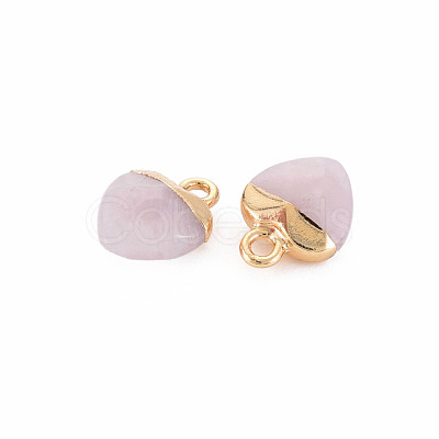 Natural Rose Quartz Charms G-N326-121-02-1