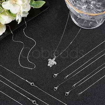 12Pcs 304 Stainless Steel Serpentine Chain Necklaces Set for Men Women NJEW-SC0001-26-1
