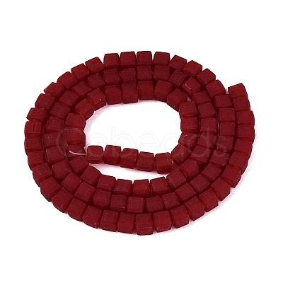 Opaque Frosted Glass Beads Strands GLAA-N072-01A-B06-1