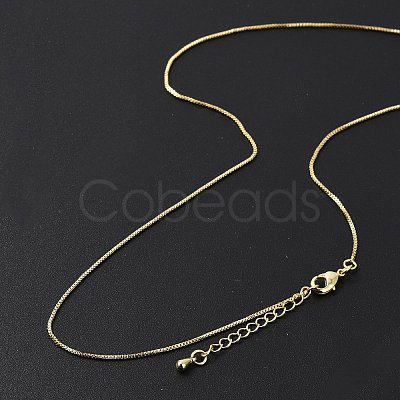 Brass Box Chain Necklaces for Women NJEW-D302-42G-1
