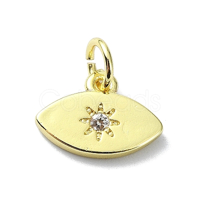 Eye Theme Brass Micro Pave Cubic Zirconia Charms KK-H475-58G-04-1