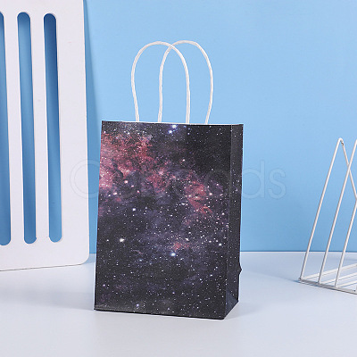 Starry Sky Pattern Kraft Paper Bags PAAG-PW0001-109H-1