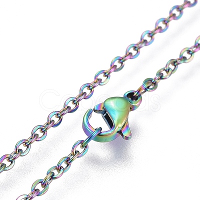 304 Stainless Steel Cable Chain Necklaces MAK-F029-01-B-1