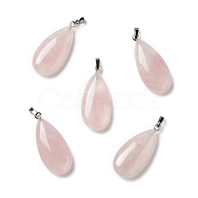 Natural Rose Quartz Pendants G-P474-01P-04-1