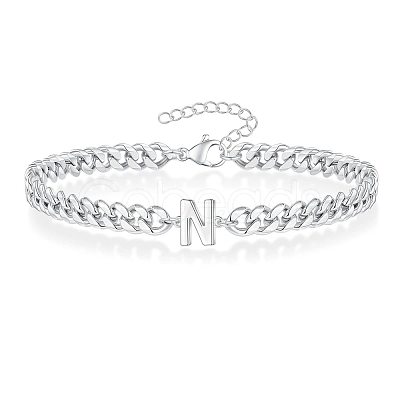 Letter 304 Stainless Steel Link Bracelets FS-WG7830E-38-1
