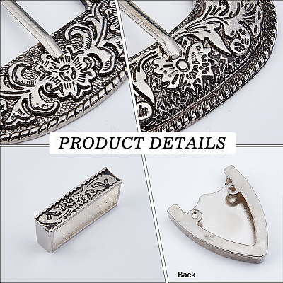 2Pcs 2 Styles Belt Alloy Buckle Sets FIND-GF0008-77-1