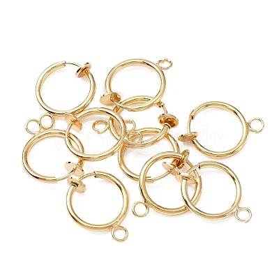 Brass Clip-on Earring Findings FIND-WH0044-27LG-1