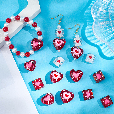 16Pcs 4 Styles Handmade Lampwork Enamel Beads LAMP-PA0001-06-1