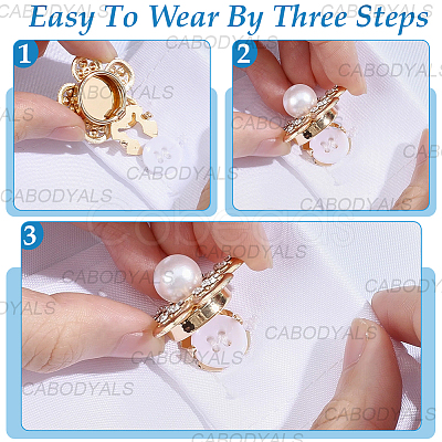 6Pcs Flower Alloy Plastic Cufflinks FIND-CY0001-65A-1