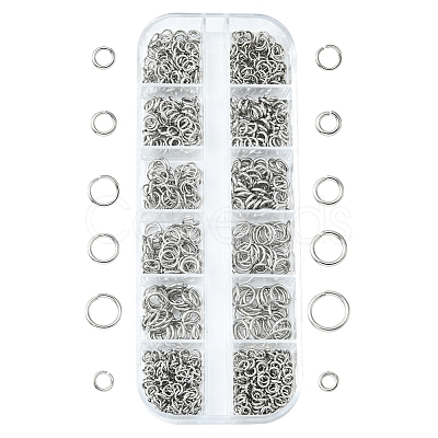 12 Styles 304 Stainless Steel Open Jump Rings Sets DIY-FS0004-13-1