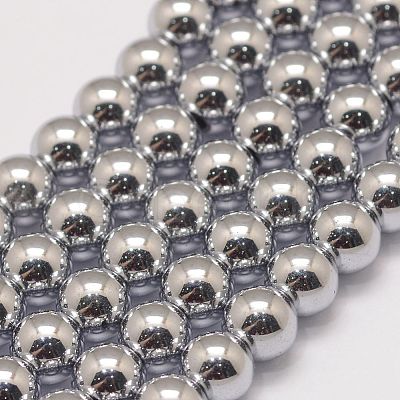 Grade AA Magnetic Synthetic Hematite Bead Strands X-G-P258-05-8mm-1