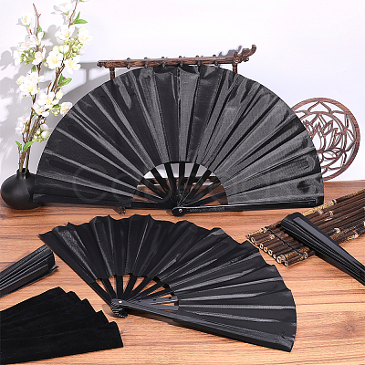 Oxford Cloth & Plastic Folding Fan AJEW-WH0696-500B-1