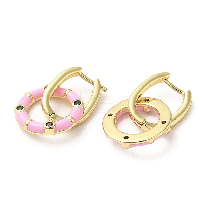 Golden Brass Ring Dangle Hoop Earrings EJEW-L268-019G-02-1