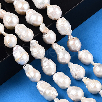 Natural Baroque Pearl Keshi Pearl Beads Strands PEAR-S019-02E-01-1