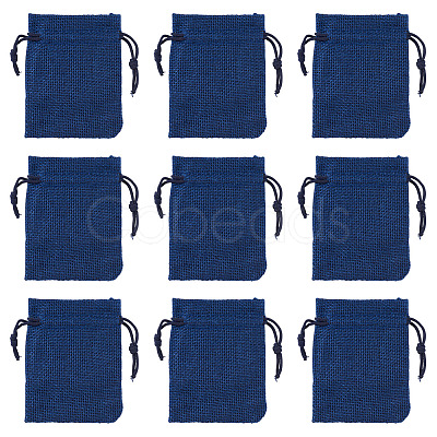 20Pcs Rectangle Polyester Imitation Burlap Packing Pouches Drawstring Bags ABAG-TA0001-95C-1
