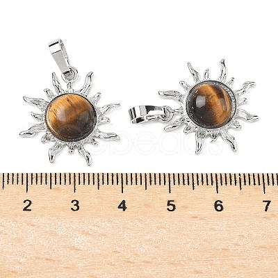 Natural Tiger Eye Pendants G-F786-08P-29-1