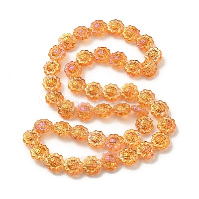 Transparent Electroplate Glass Beads Strands GLAA-G098-04H-1