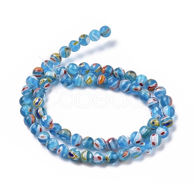 Round Millefiori Glass Beads Strands LK-P001-13-1