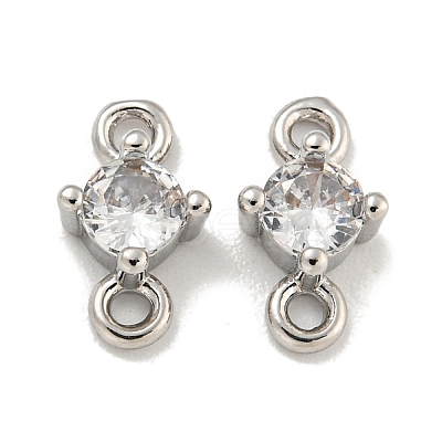 Rack Plating Brass Pave Clear Cubic Zirconia Links KKB-L215-047B-P-1