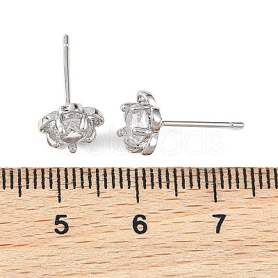 SHEGRACE Brass Micro Pave Cubic Zirconia Stud Earrings XGRQ4N865-721P-1