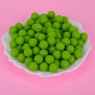 Round Silicone Focal Beads SI-JX0046A-133-1