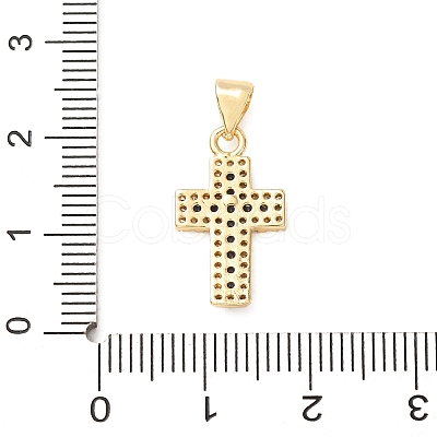 Brass Micro Pave Cubic Zirconia Pendants CU-CJC290F-01B-G-RS-1