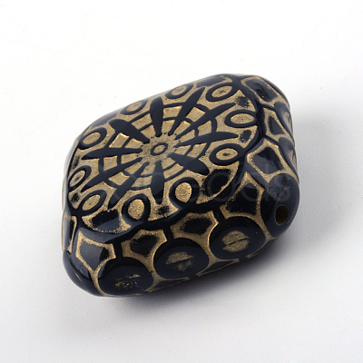 Cuboid Plating Acrylic Beads PACR-Q102-163B-1