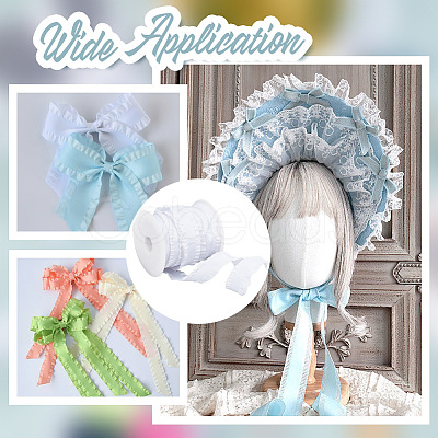 24.5~25 Yards Polyester Ruffled Ribbon SRIB-AR0001-11A-1