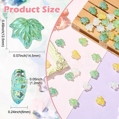 40Pcs 4 Colors Electroplate Transparent Glass Beads GLAA-CJ0002-90-1