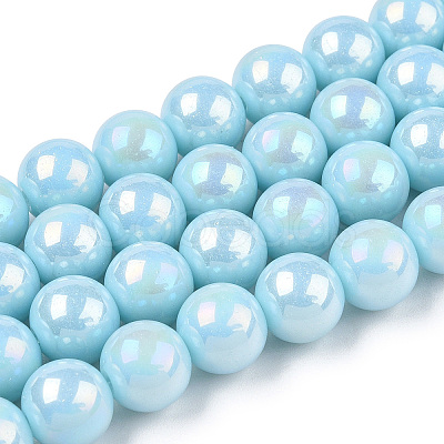 Electroplate Opaque Glass Beads Strands GLAA-T032-P4mm-AB10-1