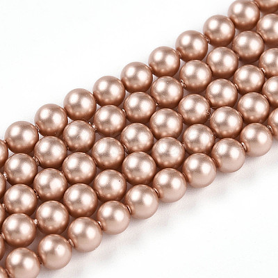 Baking Paint Pearlized Glass Pearl Bead Strands HY-N002-4mm-C02-1