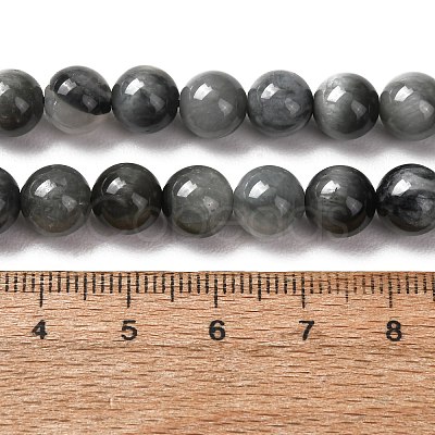 Natural Hawk's Eye Beads Strands G-L478-03-8mm-01-1