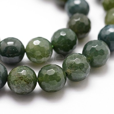 Natural Moss Agate Beads Strands X-G-D840-25-10mm-1