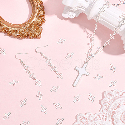 100Pcs Brass Tiny Cross Charms KK-BBC0024-59S-1