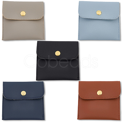 5Pcs 5 Colors PU Imitation Leather Jewelry Storage Bags ABAG-CL0001-04A-1